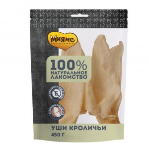 ПР0056784 Лакомство для собак Уши кроличьи 450г МНЯМС