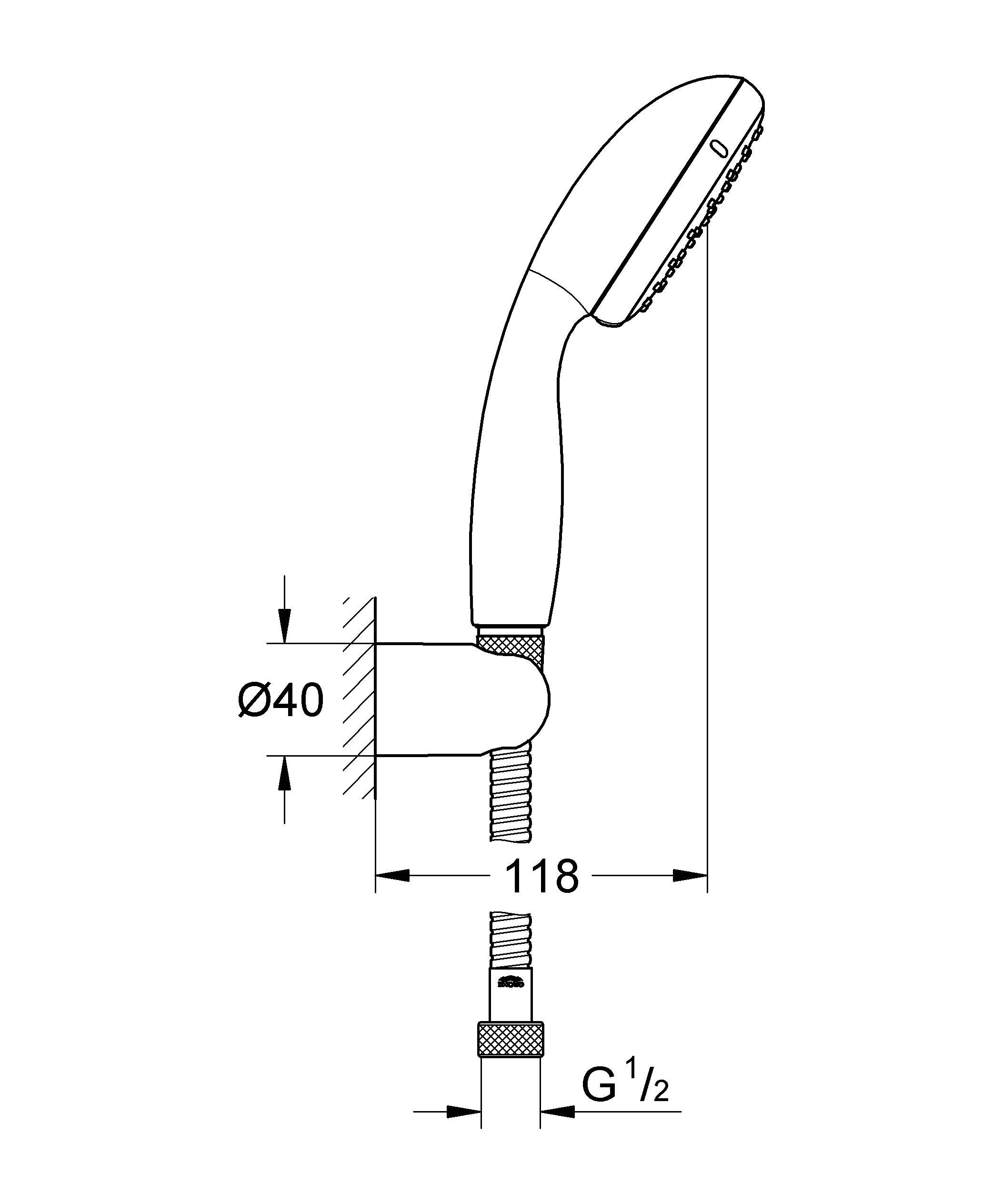 Душевой набор GROHE Tempesta New, 2 режима с ограничением расхода воды, хром (2780310E) - Вид №1