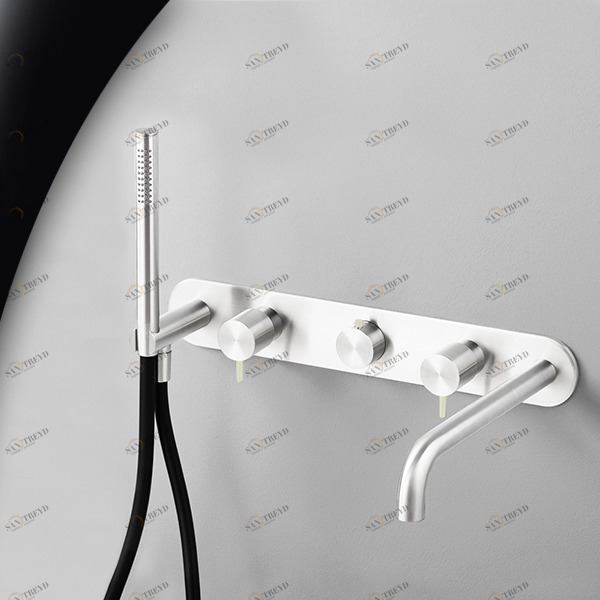 Смеситель для ванны глянцевая сталь с серой ручкой Toki Radomonte TKI52LCIL29