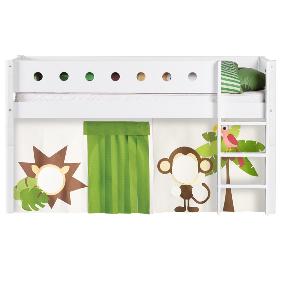 Кровать Flexa White с лестницей, 190 см, белая 801730840 - Вид №2