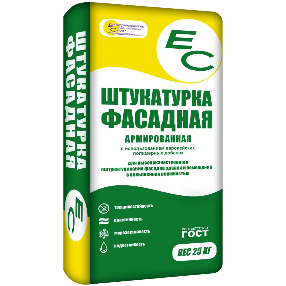 Штукатурка цементная ЕС фасадная 25 кг EC STLM-2064081