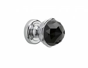 0P6045.N00.01 Набор ручек дверных ручек на розах с черными кристаллами сваровски Золото 24К