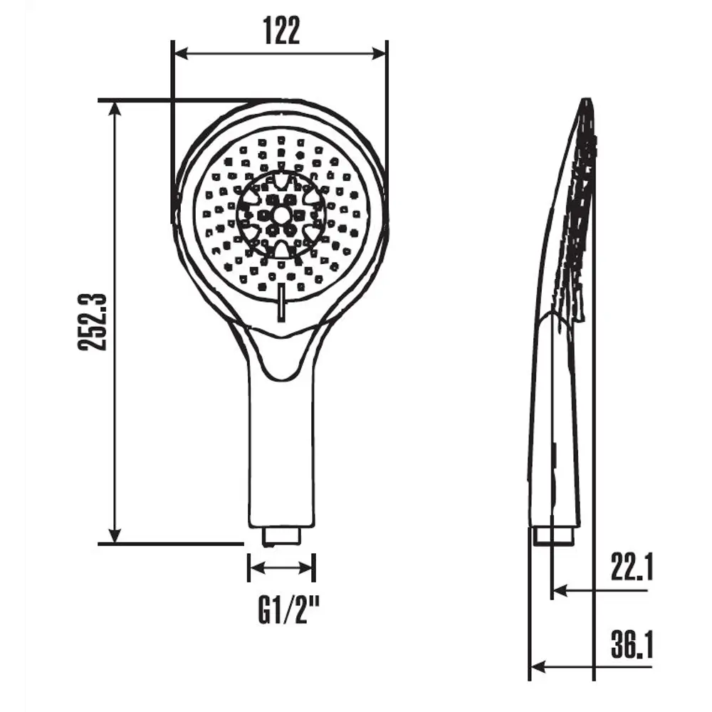 Лейка для душа Voda VKK03 5 режимов цвет хром Santreyd STLM-2125750 - Вид №1