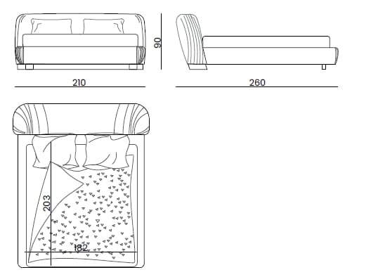 Кожаная двуспальная кровать Bizzotto Italia ARCH-00013060 - Вид №3