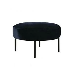 Пуф для ног круглый Alex D64 темно-синий бархат