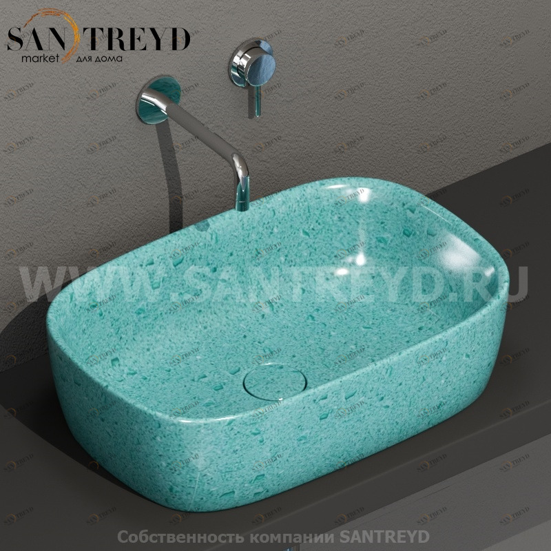 GE045GT Накладная раковина на столешницу  прямоугольная Ceramica Globo GENESIS