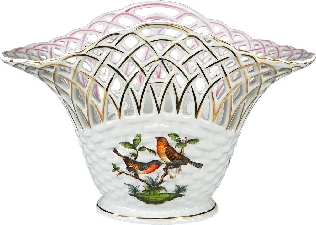 71858 Herend Корзинка ажурная 19см "Ротшильд" Фарфор 