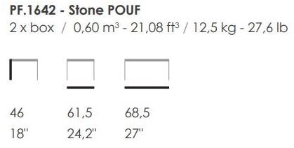 Fenabel Пуф из квадратной ткани с обивкой Stone Pf.1642 - Вид №3