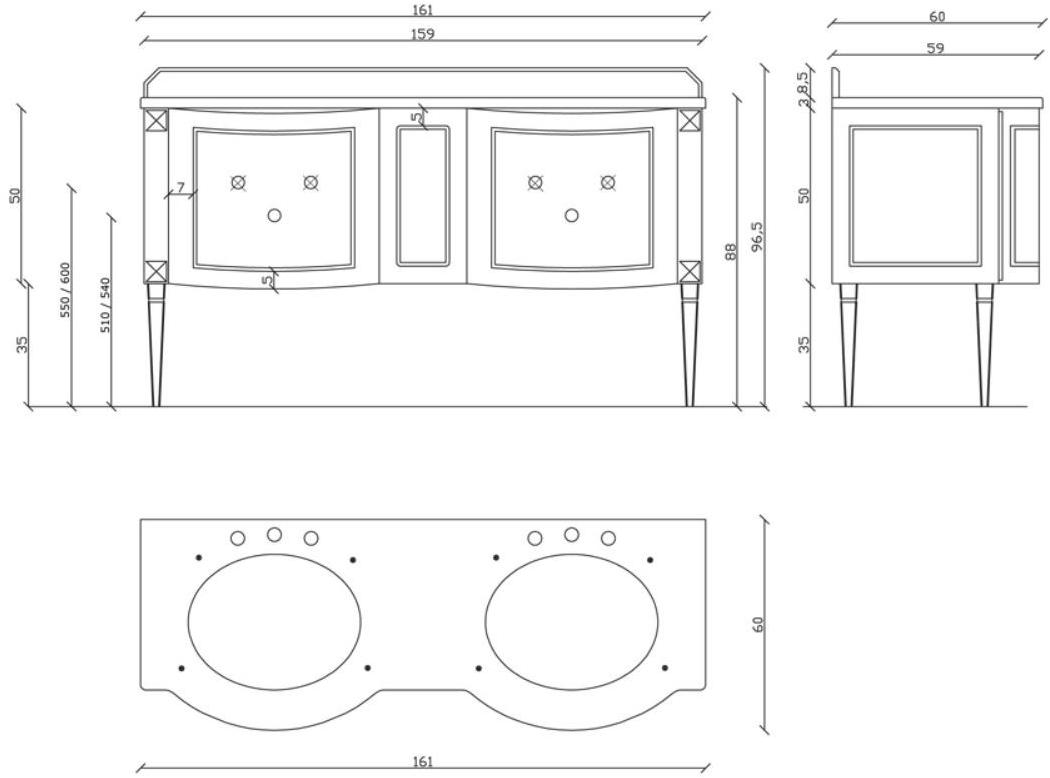 Gentry Home Двойной туалетный столик из красного дерева Chester sun-id-1453137 - Вид №2