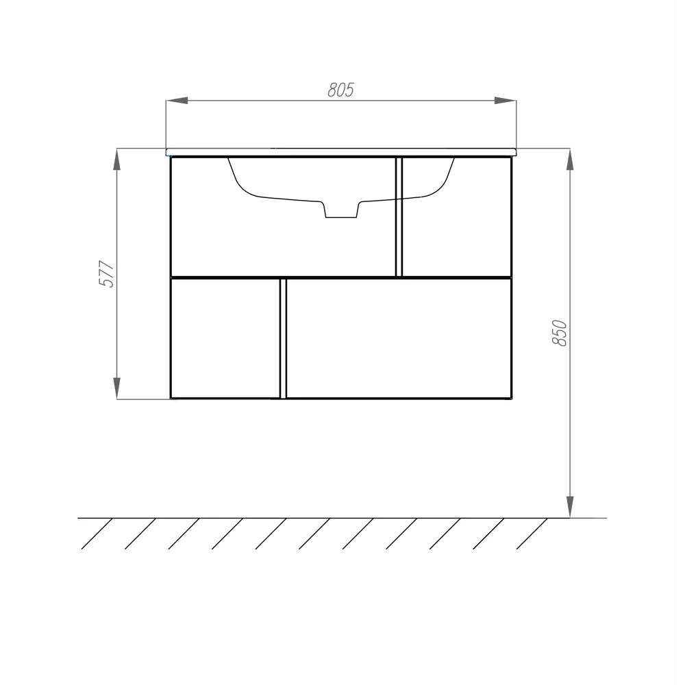 Тумба под раковину подвесная Roca Pilar 80 см цвет белый STLM-2017371 - Вид №10
