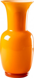 10640936 VENINI Ваза Venini "Опалино" 36х17см (оранжевая, белая) Стекло