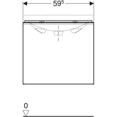 500.615.JK.2 Шкафчик для раковины Geberit Acanto, с одним выдвижным ящиком и одним внутренним выдвижным ящиком, с укороченным вылетом, с сифоном Geberit  - Вид №21