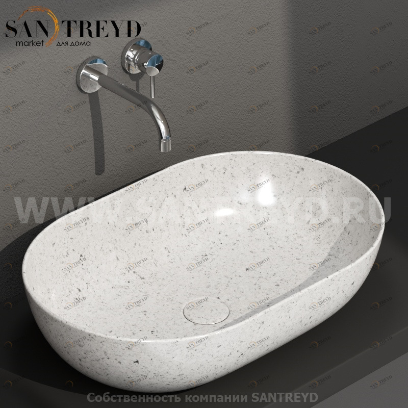 B6O60GG Накладная раковина на столешницу  овальная Ceramica Globo T-EDGE