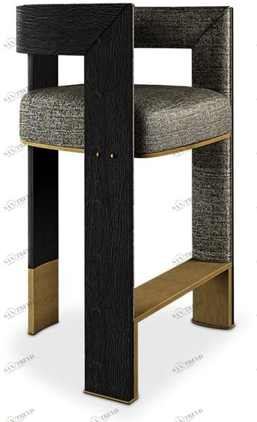 Porustudio Табурет высокий, обитый тканью, с подставкой для ног Brooklyn sun-id-1436909