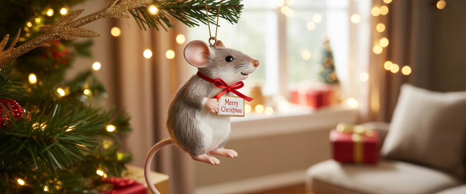 Елочная игрушка мышка - Баннер категории